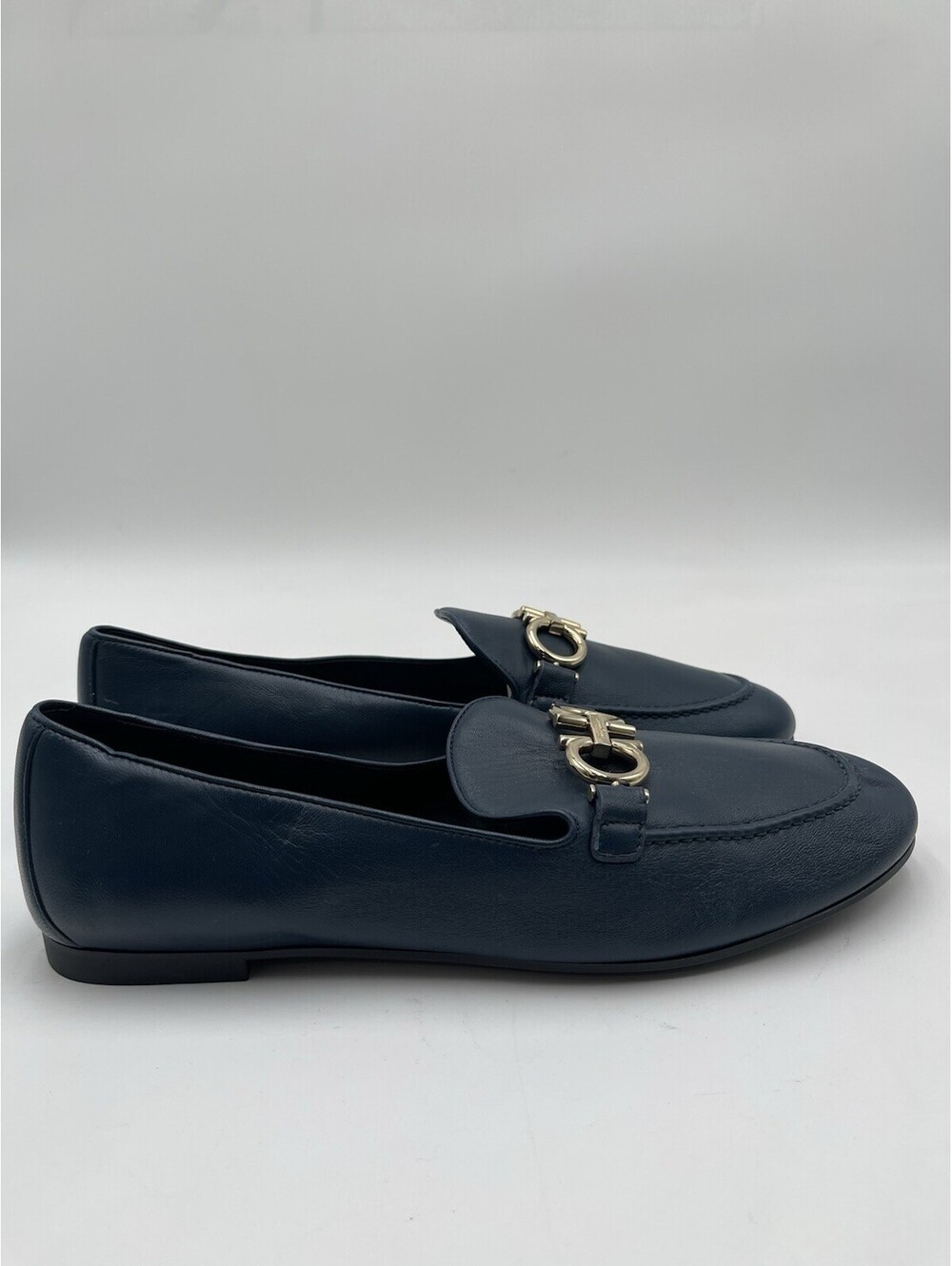 Women's FERRAGAMO Galie embellished leather loafers Color Blue Size 10C
